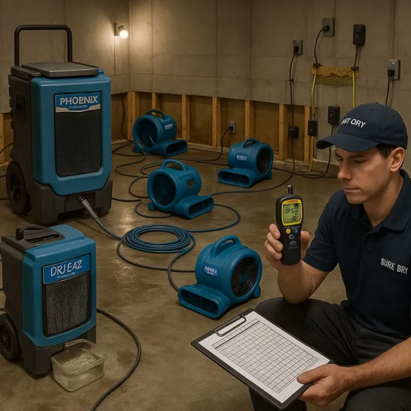 Structural Drying and Dehumidification process in Zeigler, IL